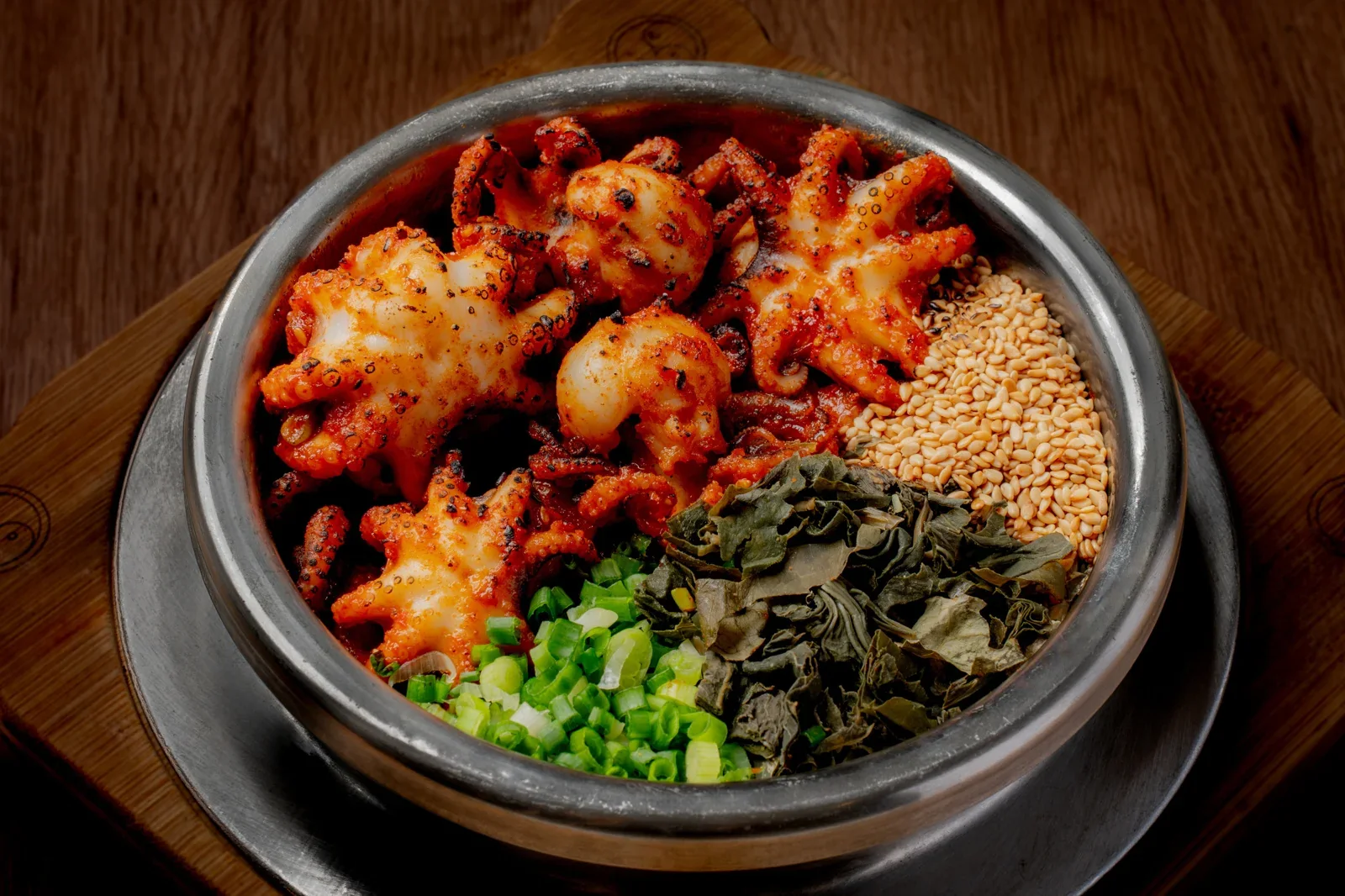 Webfoot Octopus with Aster Leaf Sotbap